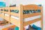 Etagenbett / Stockbett 90 x 200 cm für Kinder "Easy Premium Line" K17/n inkl. 2 Schubladen und 2 Abdeckblenden, Buche Massivholz Natur lackiert, teilbar