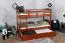 Etagenbett / Stockbett 90 x 200 cm "Easy Premium Line" K17/n inkl. Liegeplatz und 2 Abdeckblenden, Buche Massivholz Kirschfarben lackiert, teilbar