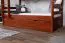 Etagenbett / Stockbett 90 x 200 cm "Easy Premium Line" K17/n inkl. Liegeplatz und 2 Abdeckblenden, Buche Massivholz Kirschfarben lackiert, teilbar