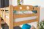 Stockbett für Erwachsene "Easy Premium Line" K19/n, Kopf- und Fußteil mit Löchern, Buche Vollholz massiv Natur - 90 x 190 cm (B x L), teilbar