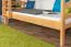 Stockbett für Erwachsene "Easy Premium Line" K19/n, Kopf- und Fußteil mit Löchern, Buche Vollholz massiv Natur - 90 x 190 cm (B x L), teilbar