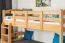 Stockbett für Erwachsene "Easy Premium Line" K19/n, Kopf- und Fußteil mit Löchern, Buche Vollholz massiv Natur - 90 x 190 cm (B x L), teilbar