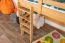 Kinderbett / Hochbett "Easy Premium Line" K22/n, Buche Vollholz massiv Natur - Liegefläche: 90 x 190 cm