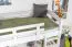 Hochbett für Erwachsene "Easy Premium Line" K22/n, Buche Vollholz massiv Weiß - Liegefläche: 90 x 190 cm