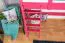 Hochbett 90 x 200 cm, "Easy Premium Line" K22/n, Buche Massivholz rosa lackiert, teilbar