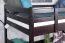 Hochbett 120 x 200 cm "Easy Premium Line" K23/n, Buche Massivholz Schokobraun lackiert, teilbar