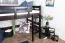 Hochbett 120 x 200 cm "Easy Premium Line" K23/n, Buche Massivholz Schokobraun lackiert, teilbar