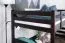 Hochbett 120 x 200 cm "Easy Premium Line" K23/n, Buche Massivholz Schokobraun lackiert, teilbar