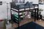 Hochbett 120 x 200 cm "Easy Premium Line" K23/n, Buche Massivholz Schokobraun lackiert, teilbar