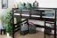 Hochbett 160 x 200 cm "Easy Premium Line" K23/n, Buche Massivholz Schokobraun lackiert, teilbar