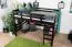 Hochbett 160 x 200 cm "Easy Premium Line" K23/n, Buche Massivholz Schokobraun lackiert, teilbar