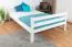 Hochbett 140 x 190 cm für Erwachsene "Easy Premium Line" K23/n, Buche Massivholz weiß lackiert, teilbar