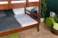 Etagenbett / Stockbett 160 x 200 cm "Easy Premium Line" K24/n, Kopf- und Fußteil gerade, Buche Massivholz Kirschfarben lackiert, teilbar