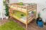 Stockbett 140 x 200 cm für Erwachsene "Easy Premium Line" K24/n, Kopf- und Fußteil gerade, Buche Massivholz Natur lackiert, teilbar