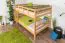 Etagenbett 140 x 200 cm für Erwachsene "Easy Premium Line" K24/n, Kopf- und Fußteil gerade, Buche Massivholz Natur lackiert, teilbar