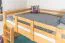 Etagenbett / Stockbett SET mit Matratzen K24/n | 140 x 200 cm | Kopf- und Fußteil gerade | Buche massiv Natur lackiert | teilbar | inkl. Bonell Federkern