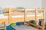 Stockbett 160 x 200 cm für Erwachsene "Easy Premium Line" K24/n, Kopf- und Fußteil gerade, Buche Massivholz Natur lackiert, teilbar
