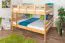 Stockbett 160 x 200 cm für Erwachsene "Easy Premium Line" K24/n, Kopf- und Fußteil gerade, Buche Massivholz Natur lackiert, teilbar