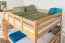 Stockbett 160 x 200 cm für Erwachsene "Easy Premium Line" K24/n, Kopf- und Fußteil gerade, Buche Massivholz Natur lackiert, teilbar