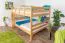 Stockbett 160 x 200 cm für Erwachsene "Easy Premium Line" K24/n, Kopf- und Fußteil gerade, Buche Massivholz Natur lackiert, teilbar
