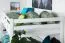 Stockbett 140 x 190 cm für Erwachsene "Easy Premium Line" K24/n, Kopf- und Fußteil gerade, Buche Massivholz weiß lackiert, teilbar