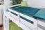 Etagenbett 160 x 190 cm für Erwachsene "Easy Premium Line" K24/n, Kopf- und Fußteil gerade, Buche Massivholz weiß lackiert, teilbar