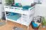 Etagenbett / Stockbett 160 x 200 cm "Easy Premium Line" K24/n, Kopf- und Fußteil gerade, Buche Massivholz weiß lackiert, teilbar