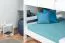 Etagenbett / Stockbett 160 x 200 cm "Easy Premium Line" K24/n, Kopf- und Fußteil gerade, Buche Massivholz weiß lackiert, teilbar