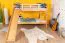 Etagenbett / Kinderbett / Stockbett mit Rutsche, 80 x 190 cm, Buche Massivholz Natur lackiert, teilbar in zwei Einzelbetten, "Easy Premium Line" K25/n