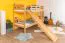 Etagenbett / Kinderbett / Stockbett mit Rutsche, 80 x 190 cm, Buche Massivholz Natur lackiert, teilbar in zwei Einzelbetten, "Easy Premium Line" K25/n