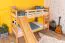 Etagenbett / Kinderbett / Stockbett mit Rutsche, 80 x 190 cm, Buche Massivholz Natur lackiert, teilbar in zwei Einzelbetten, "Easy Premium Line" K25/n