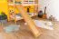 Etagenbett / Kinderbett / Stockbett mit Rutsche, 80 x 190 cm, Buche Massivholz Natur lackiert, teilbar in zwei Einzelbetten, "Easy Premium Line" K25/n