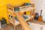 Etagenbett / Kinderbett / Stockbett mit Rutsche, 80 x 190 cm, Buche Massivholz Natur lackiert, teilbar in zwei Einzelbetten, "Easy Premium Line" K25/n