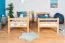 Etagenbett / Kinderbett / Stockbett mit Rutsche, 80 x 190 cm, Buche Massivholz Natur lackiert, teilbar in zwei Einzelbetten, "Easy Premium Line" K25/n