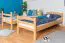 Etagenbett / Kinderbett / Stockbett mit Rutsche, 80 x 190 cm, Buche Massivholz Natur lackiert, teilbar in zwei Einzelbetten, "Easy Premium Line" K25/n