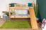Etagenbett mit Rutsche 90 x 200 cm, Buche Massivholz Natur lackiert, teilbar in zwei Einzelbetten, "Easy Premium Line" K29/n