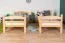 Etagenbett mit Rutsche 90 x 190 cm, Buche Massivholz Natur lackiert, umbaubar in zwei Einzelbetten, "Easy Premium Line" K29/n