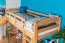 Hochbett mit Rutsche 80 x 200 cm, Buche Massivholz Natur lackiert, umbaubar in ein Einzelbett, "Easy Premium Line" K30/n