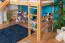 Hochbett mit Rutsche 80 x 200 cm, Buche Massivholz Natur lackiert, umbaubar in ein Einzelbett, "Easy Premium Line" K30/n