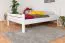 Einzelbett / Gästebett "Easy Premium Line" K7 inkl.1 Abdeckblende, 140 x 200 cm Buche Vollholz massiv weiß lackiert