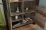 Vitrine Bassatine 02, Farbe: Eiche rustikal / Grau / Schwarz - 150 x 109 x 40 cm (H x B x T)