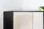 Jugendzimmer - Drehtürenschrank / Eckkleiderschrank Aalst 02, Farbe: Eiche / Creme / Schwarz - Abmessungen: 190 x 90 x 90 cm (H x B x T)