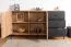 Kommode Lincolnia 04, Farbe: Eiche / Schwarz - Abmessungen: 85 x 160 x 40 cm (H x B x T), mit 2 Türen, 3 Schubladen und 4 Fächern
