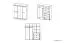 Drehtürenschrank / Kleiderschrank Knoxville 28, Farbe: Kiefer Weiß / Grau - Abmessungen: 202 x 183 x 65 cm (H x B x T), mit 4 Türen, 3 Schubladen und 5 Fächern