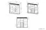 Vitrine Tempe 07, Farbe: Nussfarben / Weiß Hochglanz, Fronteinsatz: Weiß - Abmessungen: 133 x 135 x 41 cm (H x B x T), mit 3 Türen, 3 Schubladen und 8 Fächern