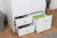 Kinderzimmer - Drehtürenschrank / Kleiderschrank Egvad 02, Farbe: Weiß / Buche - Abmessungen: 193 x 80 x 51 cm (H x B x T), mit 2 Türen, 3 Schubladen und 1 Fach
