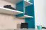 Jugendzimmer - Schreibtischaufsatz Aalst 25, Farbe: Eiche / Weiß / Blau - Abmessungen: 55 x 125 x 24 cm (H x B x T)