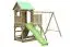 Spielturm S2A inkl. Wellenrutsche, Doppelschaukel-Anbau, Balkon, Sandkasten und Rampe - Abmessungen: 400 x 390 cm (B x T)
