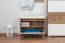 Sitzbank mit Stauraum Manase 13, Farbe: Eiche Braun / Weiß Hochglanz - 48 x 63 x 36 cm (H x B x T)