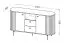 Stylisches Wohnzimmer Komplett - Set I Annelin, 5-teilig, in Schwarz, 1 TV-Unterschrank, 1 Vitrine, 1 Kommode, 1 Esstisch rund, 1 Couchtisch oval